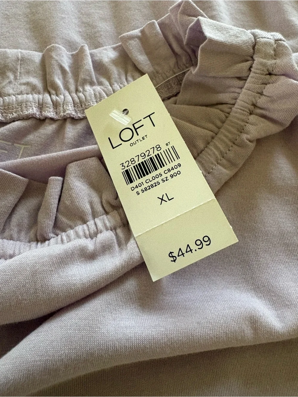 NWT Loft Women's Ruffle Neck Puff Sleeve Top - Lavender